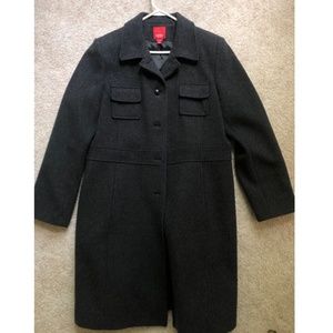 Esprit Lined Wool Coat XL Black/Gray